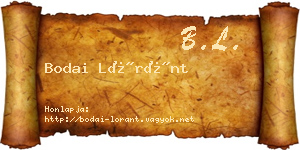 Bodai Lóránt névjegykártya