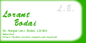 lorant bodai business card