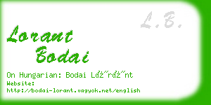 lorant bodai business card